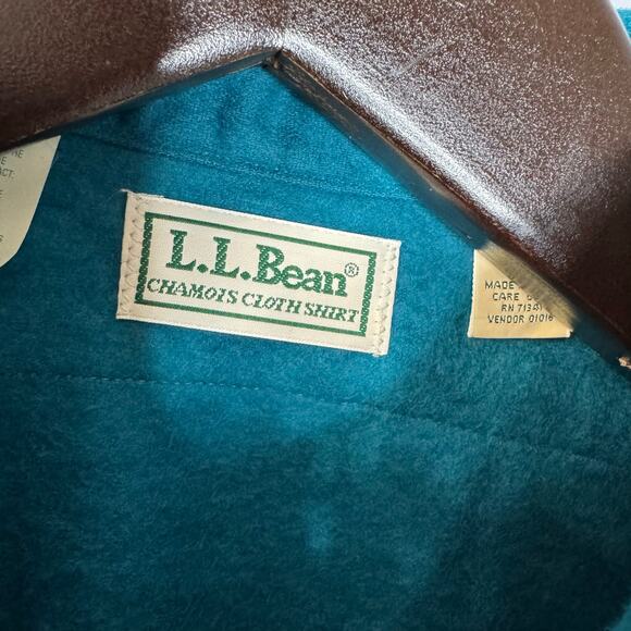 L.L. Bean Men's Chamois Flannel Shirt Traditional Fit Blue Outdoor Men's Sz 16 - Picture 6 of 9